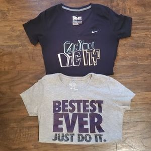 2 women's Nike slim fit T-shirts